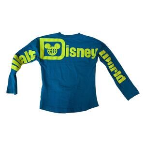Walt Disney World Spirit Jersey Youth Size XS (4) Blue/Neon Green